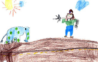 The Blue Elephant With Green Polka-dots