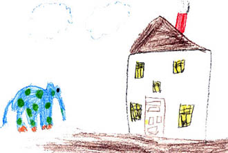 The Blue Elephant With Green Polka-dots